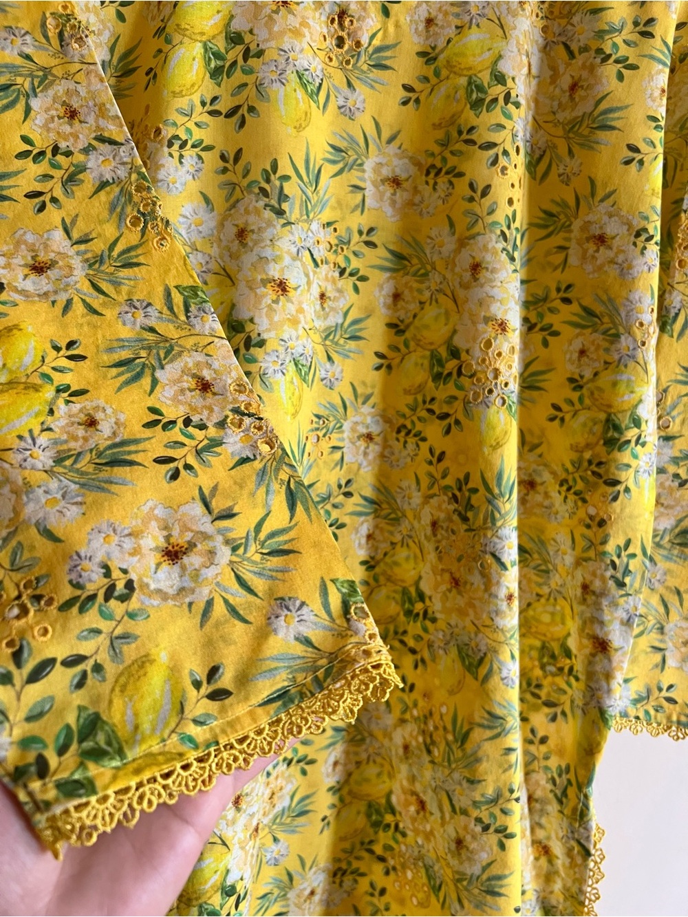 Yellow Floral Indian Pakistani lawn cotton dress brand Bareeze - Picture 3 of 11